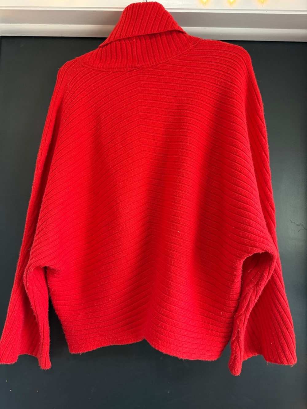 Moth Red Ribbed Cowl-Neck Sweater - Picture 5 of 5